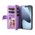 iPhone 17 Pro Dual-color 9 Card Slots Zipper Wallet Leather Phone Case - Purple
