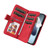 iPhone 17 Pro Dual-color 9 Card Slots Zipper Wallet Leather Phone Case - Red iPhone 17 Pro Dual-color 9 Card Slots Zipper Wallet Leather Phone Case - Red