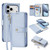 iPhone 17 Pro DUX DUCIS Lawa Series 2 in 1 Wallet Zipper Detachable MagSafe Phone Case with Lanyard - Light Blue