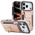 iPhone 17 Pro Elastic Card Bag Ring Holder Phone Case - Rose Gold