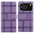 iPhone 17 Pro Embossed Checkered Leather Phone Case - Purple