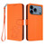 iPhone 17 Pro Embossed Heart Cat Leather Phone Case with Hand Strap - Orange iPhone 17 Pro Embossed Heart Cat Leather Phone Case with Hand Strap - Orange