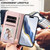 iPhone 17 Pro Embossed Heart Cat Leather Phone Case with Hand Strap - Pink