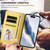 iPhone 17 Pro Embossed Heart Cat Leather Phone Case with Hand Strap - Yellow