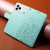 iPhone 17 Pro Embossed Heart Dog RFID Blocking Wallet Leather Phone Case - Green