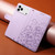 iPhone 17 Pro Embossed Heart Dog RFID Blocking Wallet Leather Phone Case - Purple