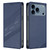 iPhone 17 Pro Embossed Multi-functional Wallet Retro Leather Phone Case - Dark Blue