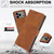 iPhone 17 Pro Fantasy Skin-feel Calfskin Texture Leather Phone Case - Brown