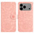 iPhone 17 Pro Floral Embossed Pattern Leather Phone Case - Pink