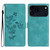 iPhone 17 Pro Flower Butterfly Embossing Pattern Leather Phone Case - Sky Blue