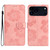 iPhone 17 Pro Flower Embossing Pattern Leather Phone Case - Pink