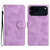 iPhone 17 Pro Flower Embossing Pattern Leather Phone Case - Purple
