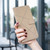 iPhone 17 Pro Geometric Pattern RFID Leather Phone Case - Beige