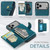 iPhone 17 Pro JEEHOOD J01 Retro Magnetic Detachable Wallet Phone Case - Blue