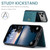 iPhone 17 Pro JEEHOOD J01 Retro Magnetic Detachable Wallet Phone Case - Blue