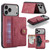 iPhone 17 Pro JEEHOOD J01 Retro Magnetic Detachable Wallet Phone Case - Red