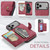 iPhone 17 Pro JEEHOOD J01 Retro Magnetic Detachable Wallet Phone Case - Red