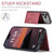 iPhone 17 Pro JEEHOOD J01 Retro Magnetic Detachable Wallet Phone Case - Red