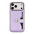 iPhone 17 Pro Kalebol Magnetic Button Card Bag MagSafe Ring Leather Phone Case - Purple