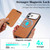iPhone 17 Pro Kalebol Slim MagSafe Ring Magnetic Card Bag Leather Phone Case - Brown