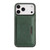 iPhone 17 Pro Kalebol Strong Magnetic MagSafe Tri-Fold Wallet Leather Phone Case - Green