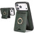 iPhone 17 Pro Kalebol Strong MagSafe Ring Magnetic Card Bag Holder Leather Phone Case - Green