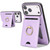 iPhone 17 Pro Kalebol Strong MagSafe Ring Magnetic Card Bag Holder Leather Phone Case - Purple