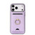 iPhone 17 Pro Kalebol Strong MagSafe Ring Magnetic Card Bag Holder Leather Phone Case - Purple