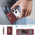 iPhone 17 Pro Kalebol Strong MagSafe Ring Magnetic Card Bag Holder Leather Phone Case - Red