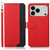 iPhone 17 Pro KHAZNEH Litchi Texture Leather RFID Phone Case - Red