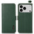 iPhone 17 Pro KHAZNEH Side-Magnetic Litchi Genuine Leather RFID Case - Green