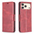 iPhone 17 Pro Lambskin Texture Pure Color Flip Leather Phone Case - Red