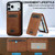 iPhone 17 Pro LC.IMEEKE L3 Series Detachable RFID Card Bag Magsafe Phone Case - Brown