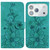 iPhone 17 Pro Lily Embossed Leather Phone Case - Green