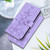 iPhone 17 Pro Lily Embossed Leather Phone Case - Purple iPhone 17 Pro Lily Embossed Leather Phone Case - Purple