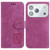 iPhone 17 Pro Little Tiger Embossed Leather Phone Case - Rose Red