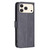 iPhone 17 Pro Magnetic Buckle Rhombus Texture Leather Phone Case - Black