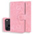 iPhone 17 Pro Mandala Embossed Dual-Fold Calf Leather Phone Case - Pink