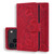 iPhone 17 Pro Mandala Embossed Dual-Fold Calf Leather Phone Case - Red