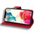 iPhone 17 Pro Mandala Embossed Dual-Fold Calf Leather Phone Case - Red