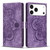 iPhone 17 Pro Mandala Embossed Retro Frosted Leather Phone Case - Purple