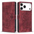 iPhone 17 Pro Mandala Embossed Retro Frosted Leather Phone Case - Red