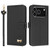 iPhone 17 Pro Metal Bow Leather Phone Case with Hand Strap - Black