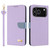 iPhone 17 Pro Metal Bow Leather Phone Case with Hand Strap - Purple