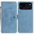 iPhone 17 Pro Moonlit Butterfly Dance Pattern Embossed Leather Phone Case - Blue