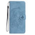 iPhone 17 Pro Moonlit Butterfly Dance Pattern Embossed Leather Phone Case - Blue