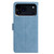 iPhone 17 Pro Moonlit Butterfly Dance Pattern Embossed Leather Phone Case - Blue