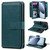 iPhone 17 Pro Multi-Function Wallet 10 Card Slots Leather Phone Case - Dark Green