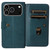iPhone 17 Pro Multi-Function Wallet 10 Card Slots Leather Phone Case - Dark Green
