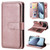 iPhone 17 Pro Multi-Function Wallet 10 Card Slots Leather Phone Case - Rose Gold iPhone 17 Pro Multi-Function Wallet 10 Card Slots Leather Phone Case - Rose Gold